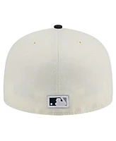 New Era Men's White York Yankees Cooperstown Collection Chrome 59Fifty Fitted Hat