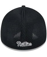 New Era Men's Philadelphia Phillies Evergreen Black White Neo 39Thirty Flex Hat