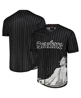 Reason Unisex Black Scarface Pinstripe Baseball Jersey