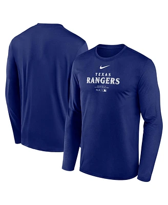Nike Men's Royal Texas Rangers Authentic Collection Practice Performance Long Sleeve T-Shirt