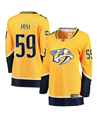 Fanatics Branded Women's Roman Josi Gold Nashville Predators Home Breakaway Player Jersey