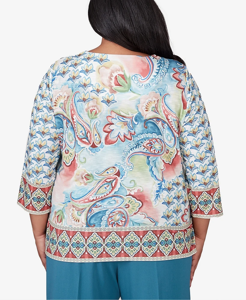 Alfred Dunner Plus Sedona Sky Medallion Paisley Top