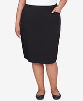 Alfred Dunner Plus Classic Stretch Waist Skirt