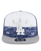 New Era Men's White/Gray Los Angeles Dodgers Team Foam Front A-Frame Trucker 9Fifty Snapback Hat