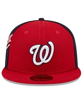 New Era Men's Red/Navy Washington Nationals Gameday Sideswipe 59Fifty Fitted Hat