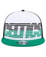New Era Men's White/Kelly Green Boston Celtics Throwback Gradient Tech Font 9fifty Snapback Hat
