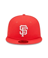 New Era Men's Red San Francisco Giants Lava Highlighter Logo 59fifty Fitted Hat