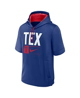 Nike Men's Royal Texas Rangers Tri Code Lockup Short Sleeve Pullover Hoodie