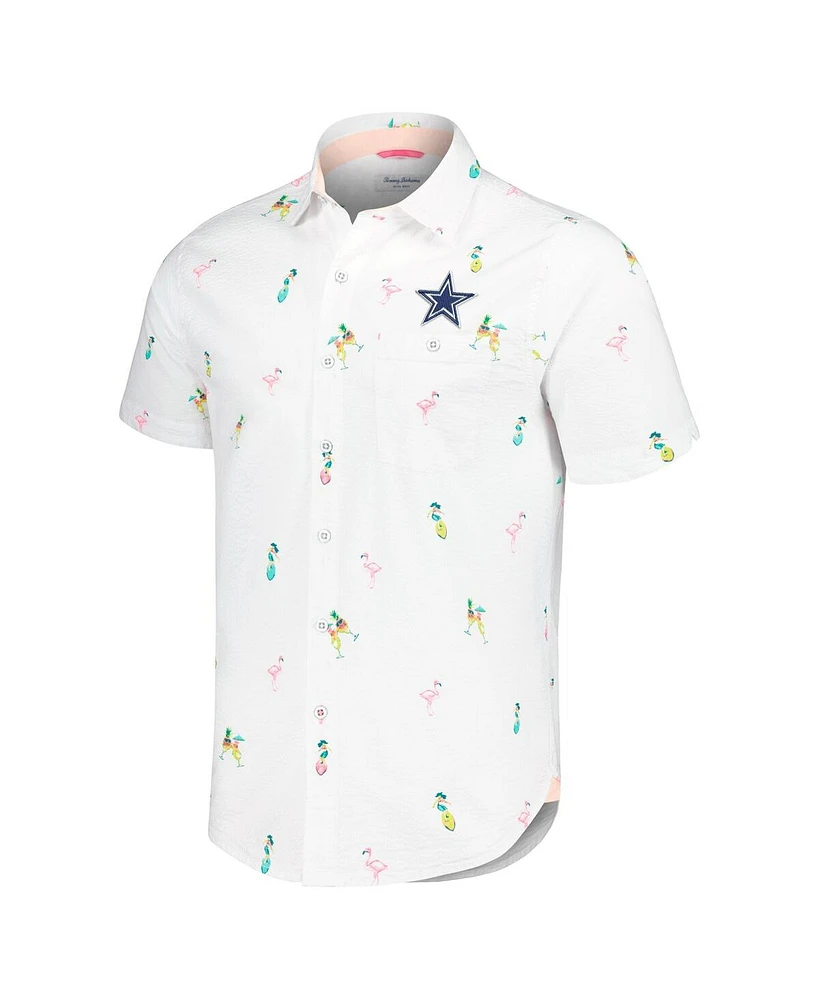 Tommy Bahama Men's White Dallas Cowboys Nova Wave Flocktail Button-Up Shirt