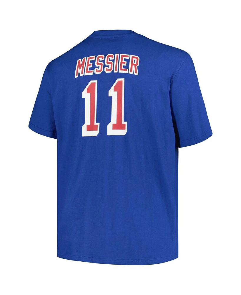 Profile Men's Mark Messier Blue New York Rangers Big Tall Captain Patch Name Number T-Shirt