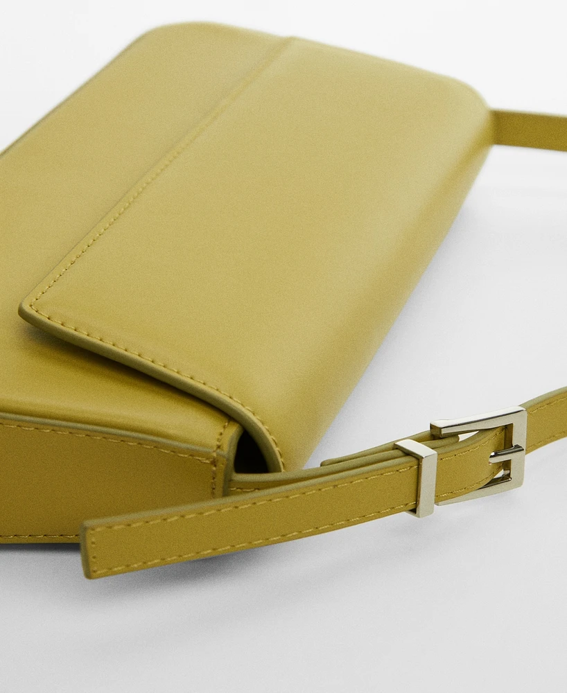 Mango Women's Patent Leather Effect Flap Bag