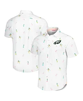 Tommy Bahama Men's White Philadelphia Eagles Nova Wave Flocktail Button-Up Shirt