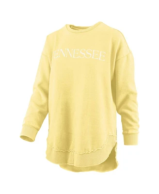 Pressbox Women's Yellow Tennessee Volunteers Seaside Springtime Vintage-like Poncho Pullover Sweatshirt