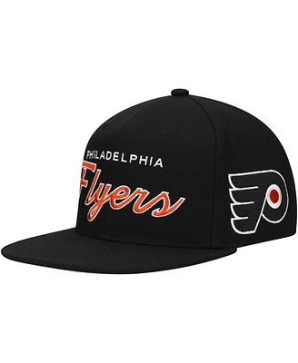 Mitchell Ness Men's Black Philadelphia Flyers Core Team Script 2.0 Snapback Hat