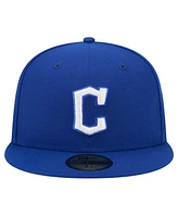 New Era Men's Royal Cleveland Guardians White Logo 59Fifty Fitted Hat