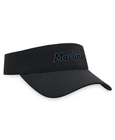 Nike Men's Black Miami Marlins Wordmark Performance Adjustable Visor