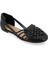 Journee Collection Women's Ekko Woven Round Toe Flats