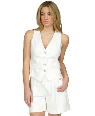 Michael Kors Women's V-Neck Button-Front Vest