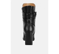 Cobra Womens Buckle Strap Embellished Ankle Boots