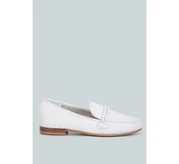 Rag & Co Kita Braided Strap Detail Loafers White