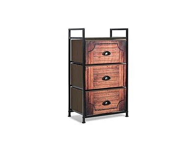 Slickblue Industrial 3-Layers Fabric Dresser with Fabric Drawers and Steel Frame