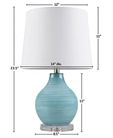 510 Design Blue Aqua Swirl Blown Glass Table Lamp