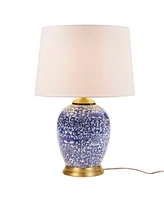 Martha Stewart Blue Ceramic Ginger Jar Table Lamp