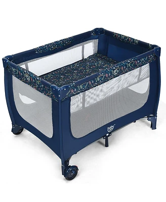 Slickblue Portable Baby Playpen with Mattress Foldable Design