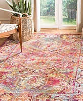 Safavieh Crystal CRS516 Fuchsia and Light Blue 3' x 5' Area Rug