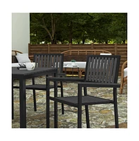 Tristan 5 Piece Indoor/Outdoor Dining Set With Table And Four Chairs With Poly Resin Slats