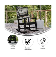 Fielder Contemporary Rocking Chair, All-Weather Hdpe Indoor/Outdoor Rocker