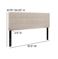Quilted Tufted Queen Upholstered Headboard