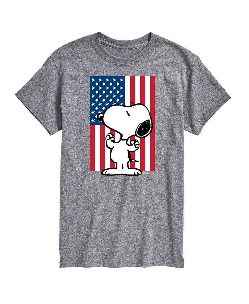 Hybrid Apparel Peanuts Flag Mens Short Sleeve Tee