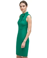 Calvin Klein Women's Tie-Neck Scuba-Crepe Sheath Dress