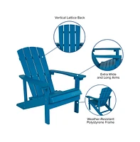 Ayala Piece Outdoor Leisure Set With Of Poly Resin Adirondack Chairs And Star Moon Iron Fire Pit