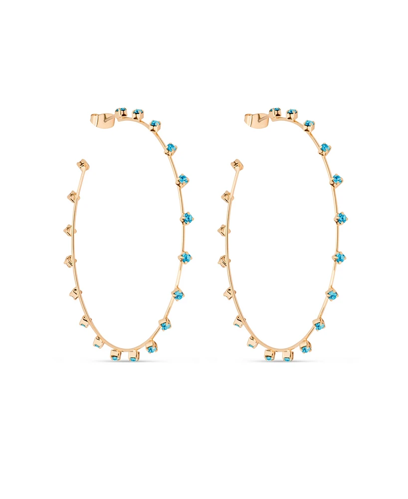 Ettika Simple Spark Crystal 18k Gold Plated Hoops