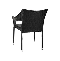 Emma+Oliver Embry All-Weather Indoor/Outdoor Stacking Patio Dining Chairs With Steel Frame And Weather Resistant Pe Rattan