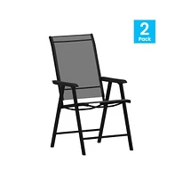 Outdoor Folding Patio Sling Chair / Portable (2 Pack)