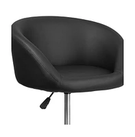 Valencia Bucket Seat Bar And Dining Stool Modern Stool With 360 Swivel, Adjustable Height And Metal Footrest