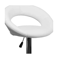 Rounded Orbit-Style Back Vinyl Swivel Adjustable Height Barstool