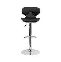 Emma+Oliver 2 Pack Contemporary Cozy Mid-Back Vinyl Adjustable Height Barstool With Chrome Base