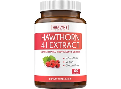 Healths Harmony Hawthorn Berry Capsules, Cardiovascular and Immune Health, 4:1 Extract, Health's Harmony