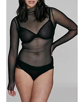 Cuup Women's The Mockneck Top - Mesh