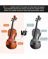 Yescom Solid Wood Violin 4/4 Full Set Fiddle Matte Beginner Violin Full Size with Case Shoulder Rest for Student