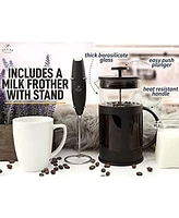 French Press Coffee Pot and Milk Frother Set