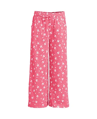 Lands' End Girls Pull On Knit Gauze Wide Leg Pants