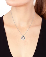 Effy Sapphire (1/6 ct. t.w.) & Diamond (1/10 ct. t.w.) Star of David 18" Pendant Necklace in 14k White Gold