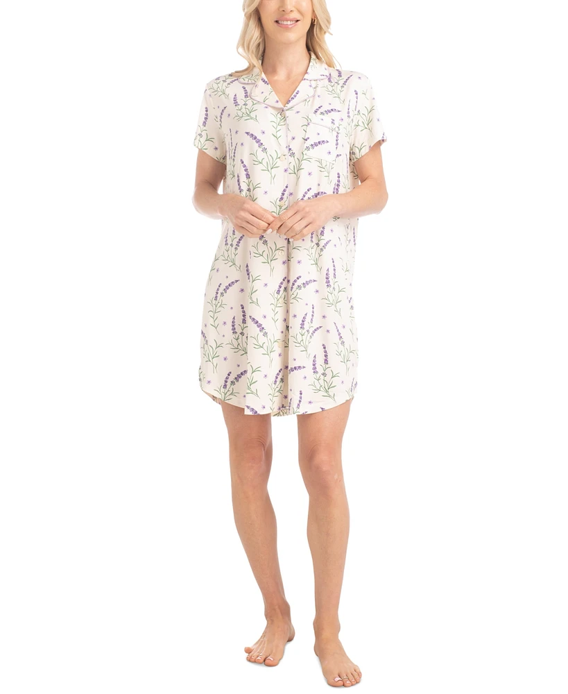 Hanes Women's Garden Grove Printed Short-Sleeve Sleepshirt