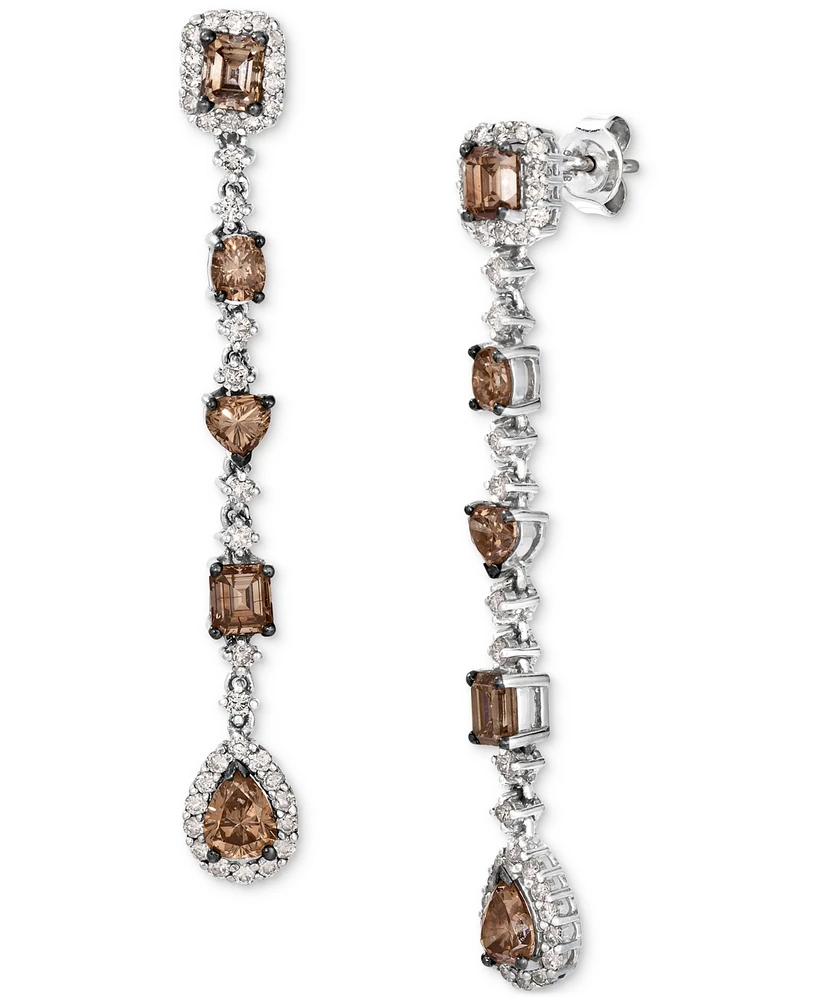 Le Vian Chocolate Diamond & Vanilla Diamond Linear Drop Earrings (4