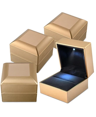 Yescom Led Ring Box Jewelry Wedding Engagement Proposal Lighted Pin Coin Case 4 Pack